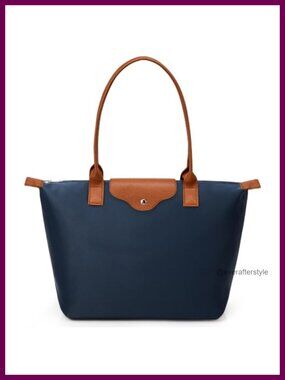 Nylon Tote Bag Large Capacity Shoulder Hobo Handbag Zipper Lightweight